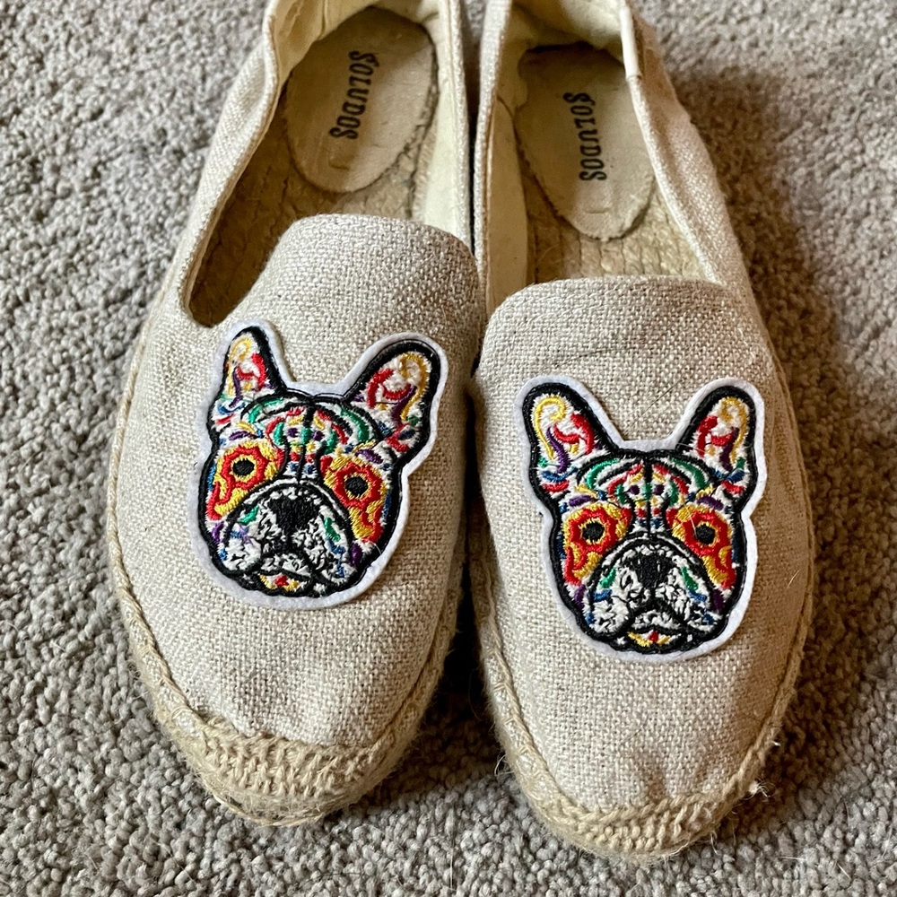 Soludos Multicolor Rainbow French Bulldog Espadrilles